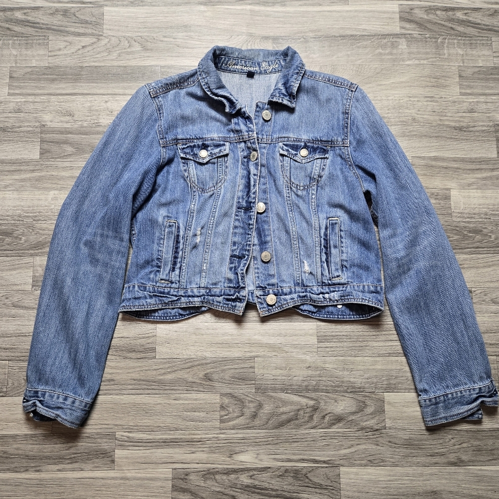 American Eagle Distressed Jean Jacket